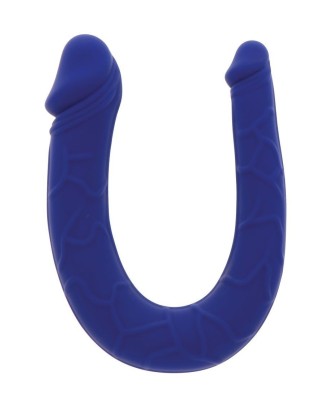 bleu - mini - pénis - double - souple - silicone