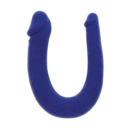 bleu - mini - pénis - double - souple - silicone