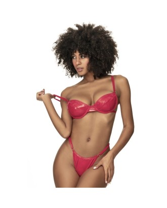 ensemble; 2 pièces; vinyl; lingerie; femme; sexy; rouge; mapalé