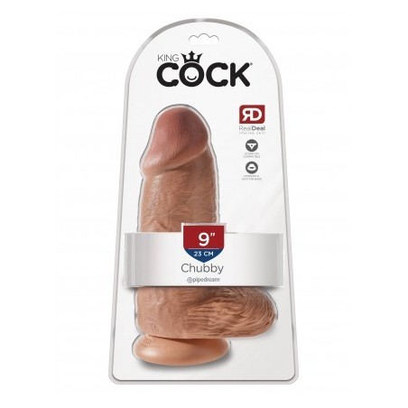 gros - gode - ventouse - dildo - court - réaliste - testicules