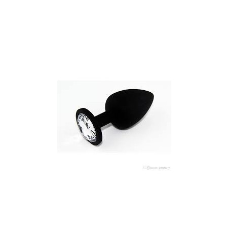 plug; diamant; bijoux; anal; noir; cristal; rosebud; silicone
