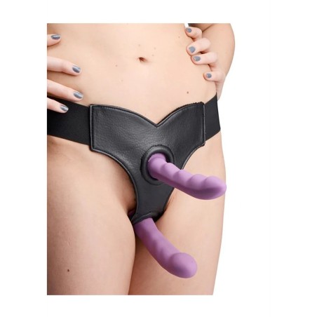 double dong - dildo - souple - long - couple - chair - gode ceinture - femmes - couple