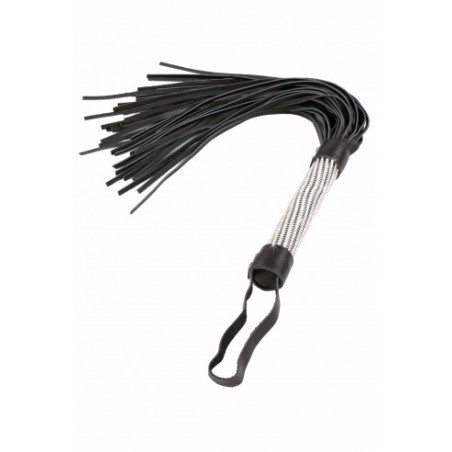 martinet - fouet - simili cuir - sm - bdsm - noir - domination