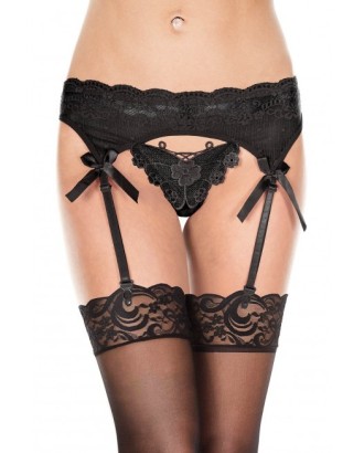 nuisette - babydooll - string - sexy - accessoire - noir - jarretière - élastique