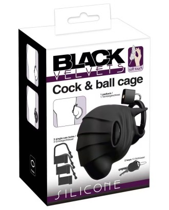 cage chasteté - soumission - hommes - silicone - noir - cadenas - pénis
