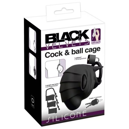 cage chasteté - soumission - hommes - silicone - noir - cadenas - pénis