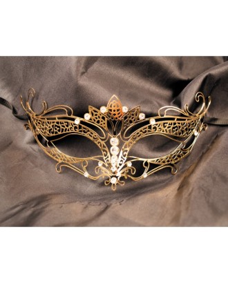 masque - doré - soirée - sexy - métal - costume - rigide