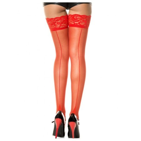bas - lingerie - femmes - sexy - dentelle - rouge - couture