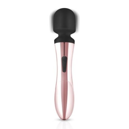 wand; massager; vibrant; rechargeable; clitoris; noir; doré